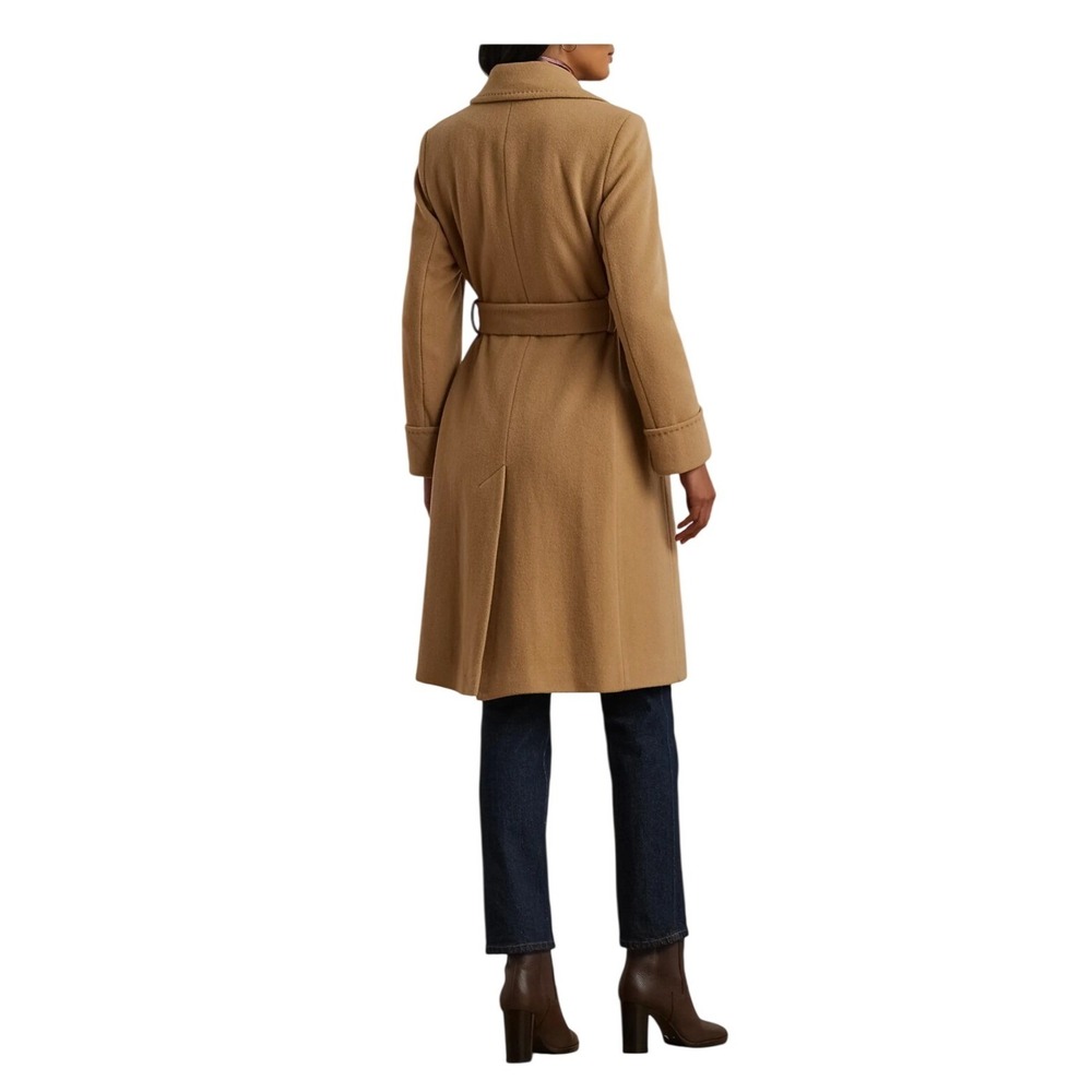 Lauren Ralph Lauren Camel Wool-Blend Belted Trench Coat - Picture 3 of 16